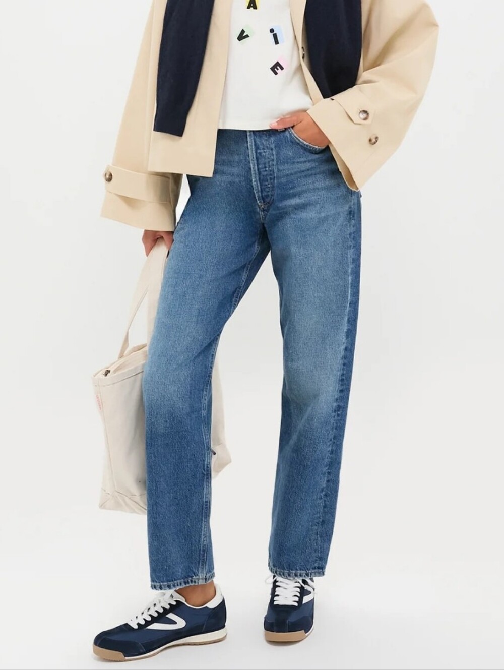 Tretorn Navy and White Suede Classic Sneakers